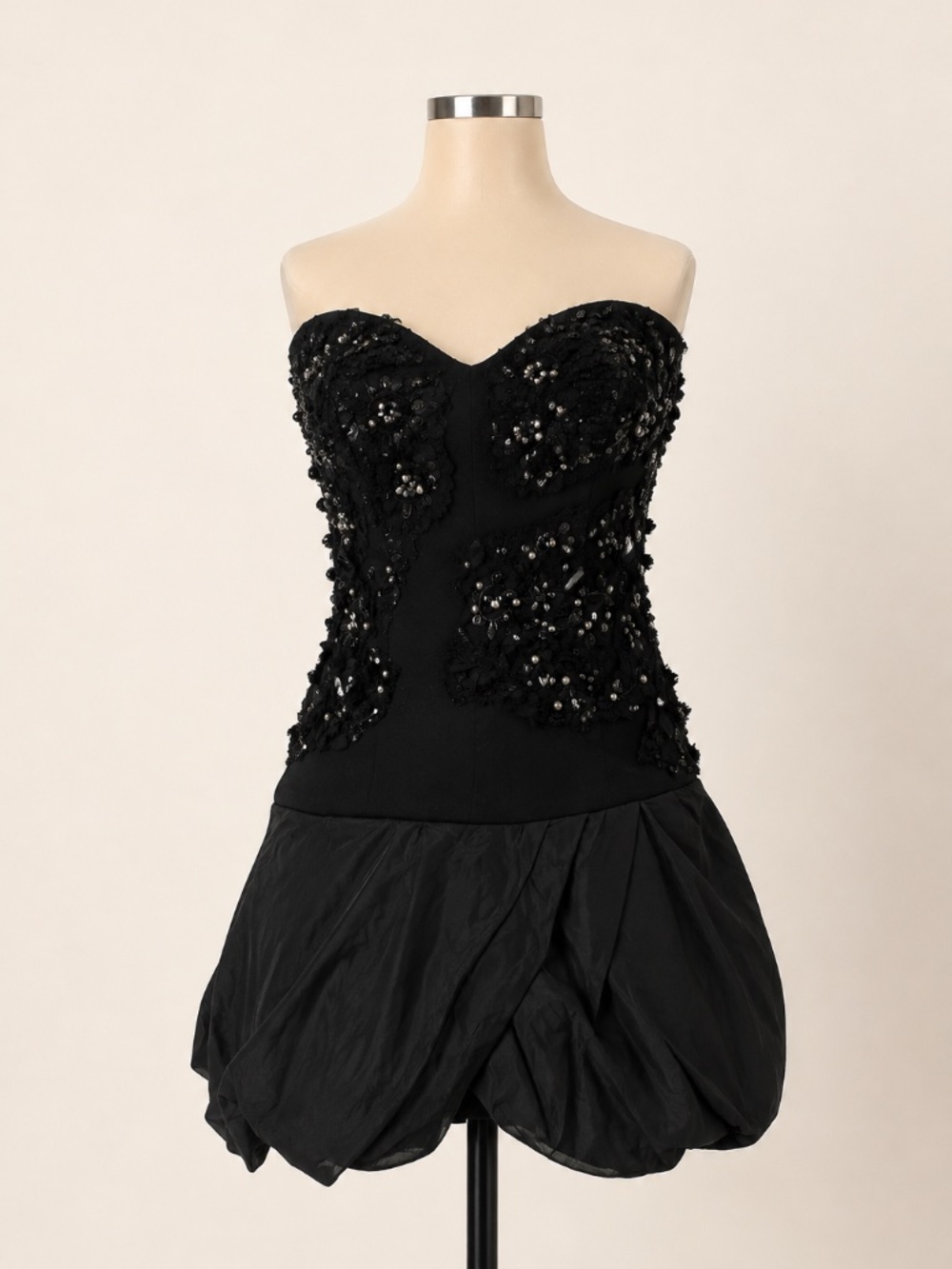 Camilla and Marc Black Embellished Strapless Mini Dress Size 2